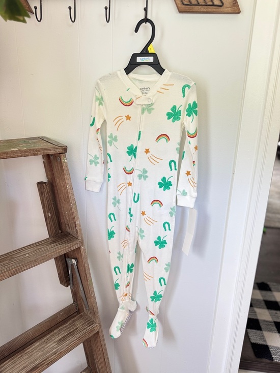 Carter's Other - 🌈☘️ NWT Carter’s 100% Cotton Shamrock Footie Sleeper 3T